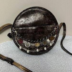 Metallic Chain-Embellished Round Patricia Nash Bag